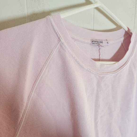 Stateside Pale Pink French Terry Crewneck Lightweight Sweatshirt Size XL - Picture 10 of 15